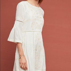 Anthropologie Akemi + Kin Lace Tunic Swing Dress Ivory Small